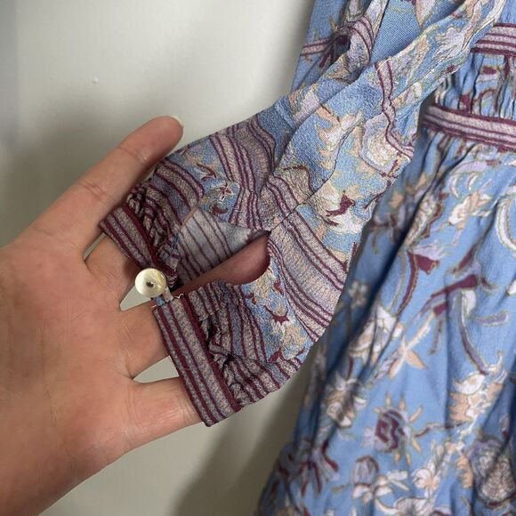 VERONICA BEARD Tiany Dress Size 0 Cornflower Blue NEW Floral Designer Boho Chic - Picture 6 of 12